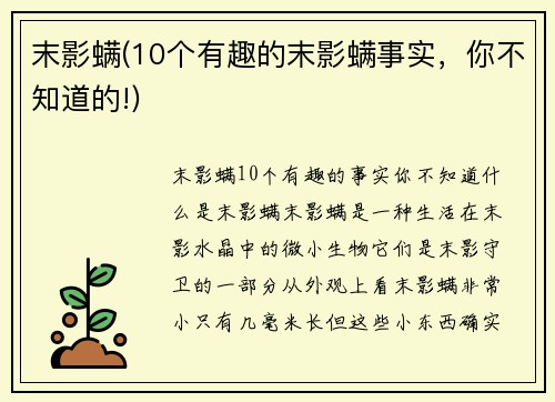 末影螨(10个有趣的末影螨事实，你不知道的!)